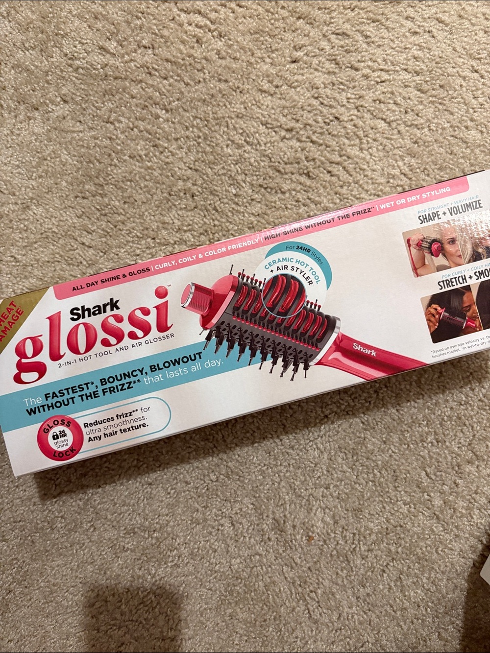 Shark Glossi 2-in-1 Hot Tool & Air Glosser in Red/Black